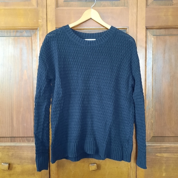 Old Navy Sweaters - 🛍 Old Navy Textured Cotton-blend Tunic Length Black Jack Knit Sweater Size S